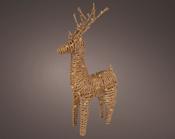 Lumineo Reindeer Standing Natural Wicker with 72 Soft Gold Lights image