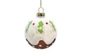 60mm Glass Christmas Pudding Bauble image