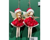 Polyester Christmas Decoration Red Angel Figure 17 cm – 2 Assorted Designs image