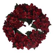 Large Burgundy Hydrangea Christmas Candle Ring