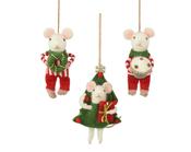 Hanging Decoration Wool Mouse Figure 12 cm – 3 Assorted Designs image