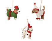 Hanging Decoration Wool Dog 10 cm – 3 Assorted Colours image