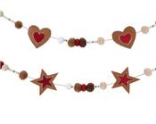 Decorative Garland With Pompoms, Heart, Star and Wooden Beads (130x4 cm)