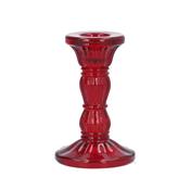 Red Glass Moulded Candlestick, Small image