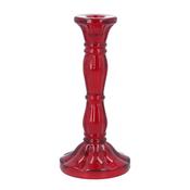 Large Red Moulded Glass Candlestick image
