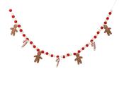 Christmas Garland 150 cm Red/White with Candy Cane and Gingerbread Decoration image