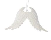 Plastic Christmas Decoration Winter White Wings 16 cm