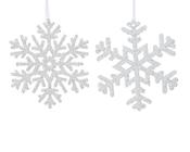 Hanging Snowflake Decoration Winter White Plywood 20 cm – 2 Assorted Designs image