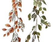 Christmas Leaves Garland Polyester with Glitter and Foam Berries (L.5cm W.15cm H.120cm)