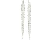 Hanging Decoration Acrylic Transparent Silver Icicle 14.5 cm – Pack of 2 image