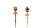 Small Natural Fir Wood Birdhouse on Stake - 2 Assorted Designs image