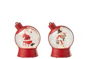 Santa &amp; Snowman Water Globe Christmas Hangers - 2 Assorted Designs