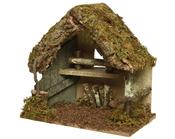 Christmas Nativity Crib with Moss, Bark &amp; Straw - 30x18x26cm image