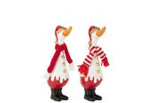 Medium White &amp; Red Winter Duck - 2 Assorted Designs