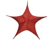 Hanging Star Decoration 60 cm Red Polyester image