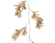 Decorative Pine Garland With Glitter | Ginger Brown (120x6 cm)