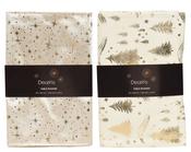 Table Runner White 32 × 150 cm with Gold Foil Stars/Trees – 2 Assorted Designs image