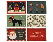 Christmas Doormat Rectangular 40 × 60 cm Multi-Colour – 6 Assorted Designs image