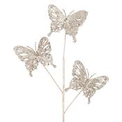 Pale Gold Butterflies Decorative Christmas Spray