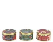 Scented Candle in Decorative Tin 4.3 cm × 7.5 cm – Amberwood, Mistletoe Juniper, Mahogany Teakwood – 3 Assorted Designs image