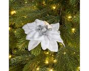 Poinsettia Velvet White on Clip 16 cm image