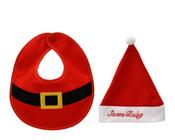 Baby Santa Hat and Bib Set Christmas Red Polyester image