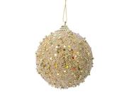 Foam Christmas Bauble Light Gold Round 8 cm image