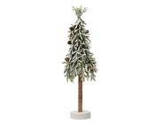 Merry Fir Snowy Mini Christmas Tree with Pine Cones (60cm) image
