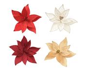 Poinsettia Clip 24 cm Assorted Velvet Glitter image