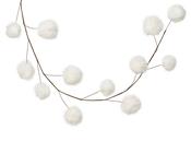 Garland Faux Fur White 150 cm with 12 Pompoms image