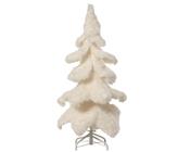 Faux Fur Skirt Pine Tree 100cm x 50cm White with Metal Base image