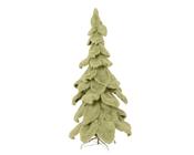 Faux Fur Skirt Pine Tree 130cm x 80cm Sage Green with Metal Base