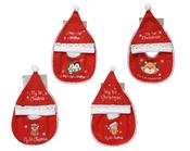 Baby Christmas Bib and Hat Set Red 24 cm – 4 Assorted Designs image