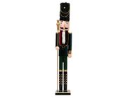 Nutcracker Figure 76 cm Pinewood Green Velvet with Gold Glitter Dots