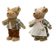 Standing Mouse Figure 30 cm – Boy-Girl Christmas Decoration – 2 Assorted Designs