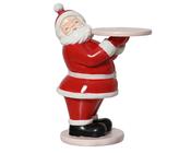 Santa Figure with Plate 28.6 cm Polyresin