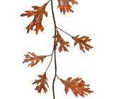 Decorative Oak Leaves Garland in Red Copper (120x3cm) image