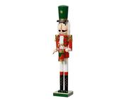 Nutcracker Figure 50 cm Pinewood Red/Multicolour with Faux Fur Hat