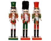 Nutcracker Figure 38 cm Pinewood on Base Red/Multicolour – 3 Assorted Colours