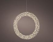 24 Inch Christmas Wreath Silver Finish With 720 Warm White LED Lights 58cm x 7.5cm image