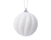 Foam Christmas Bauble Winter White Round 8 cm image