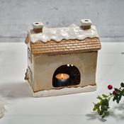 Stoneware House with Dormer Windows Candle Holder image