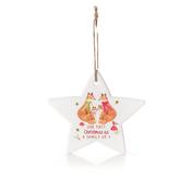First Christmas as a Family of Four Ceramic Star Hanger image