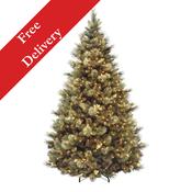 7.5 Foot Pre-Lit Carolina Pine Artificial Christmas Tree – 750 Warm White LEDs image