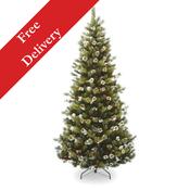 7.5 Foot Glittery Bristle Pine Medium Christmas Tree (130cm Base) image