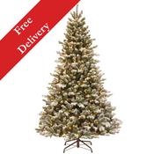 7.5 Foot Snowy Sheffield Spruce Pre-Lit Christmas Tree With 700 Warm White Lights image