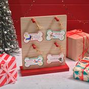 Wooden Dog Bone Christmas Hanger - 4 Assorted Designs image