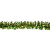 9 Foot Pre-Lit Everyday Artificial Christmas Garland with Pine Cones &amp; Red Berries - 50 Warm White LEDs image