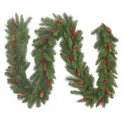 9 Foot Everyday Artificial Christmas Garland with Pine Cones &amp; Red Berries image