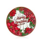 Merry Christmas Poinsettia Charger Plate 40 cm